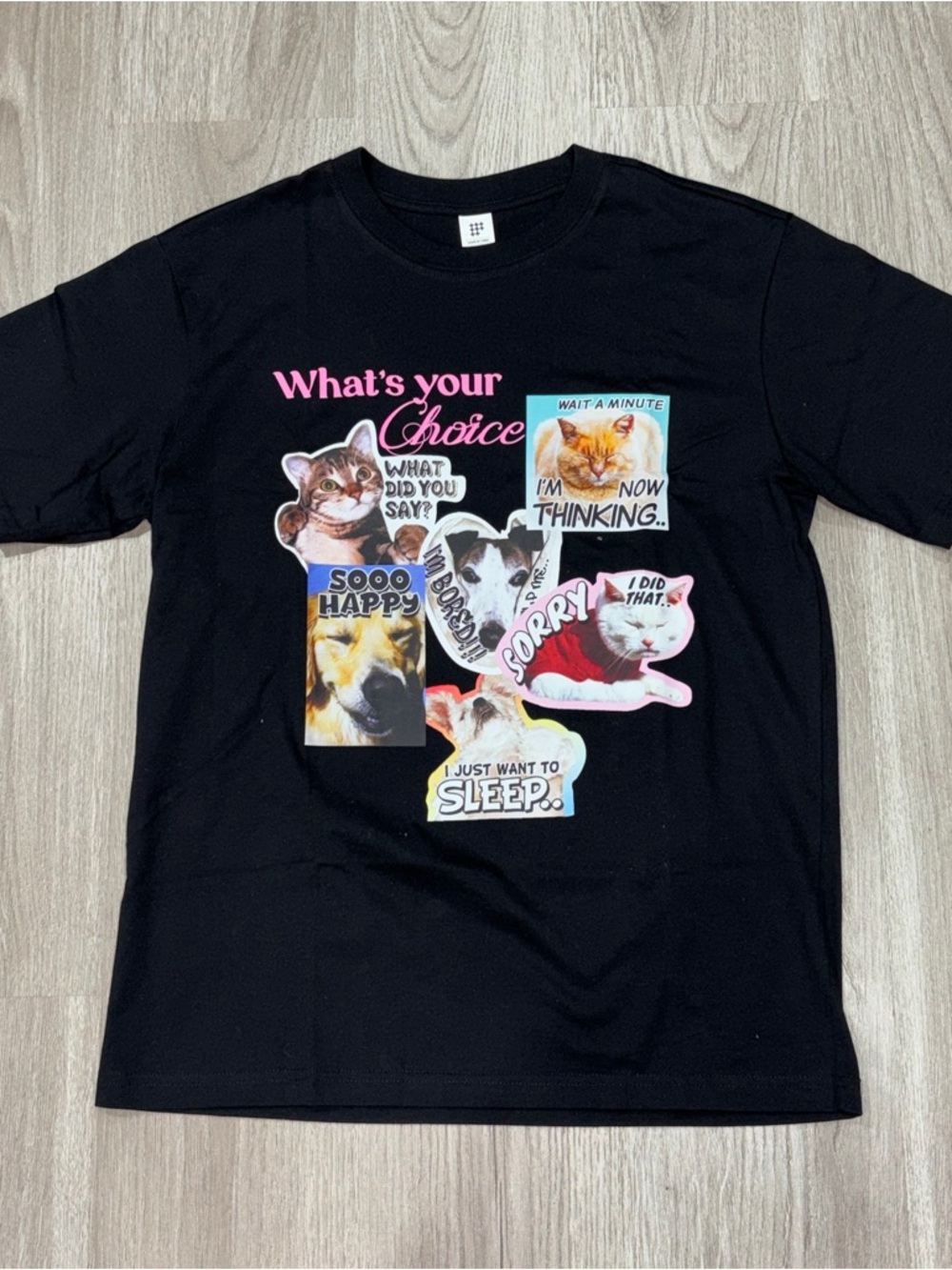 Funny Cat Graphic T-Shirt
Mens M Black Meme Tee Cute Animal